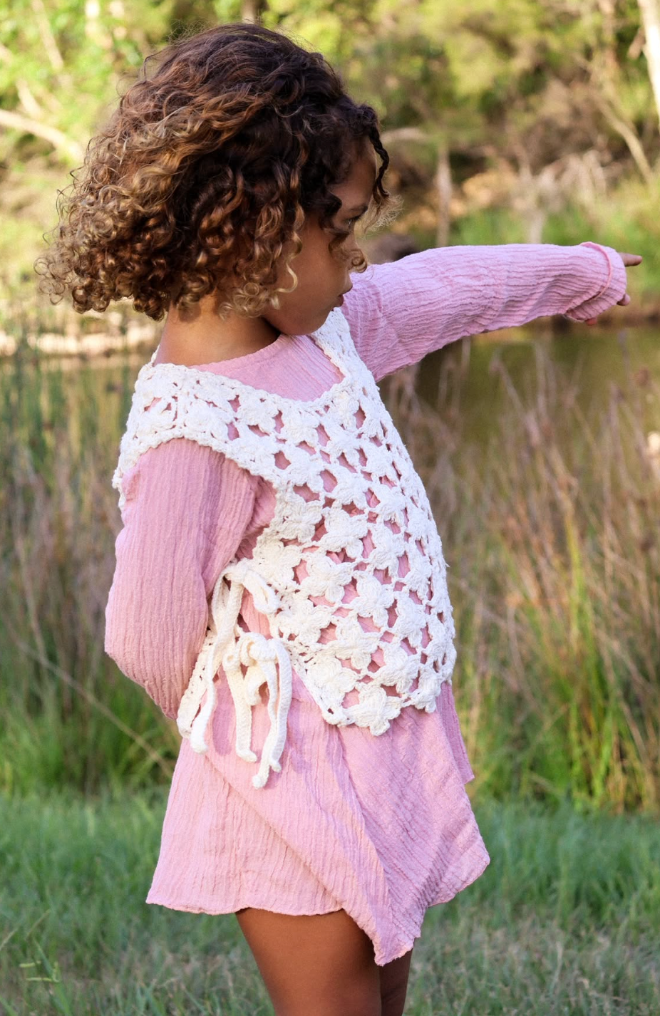 Crochet Mini Vest - Our Mates kids clothing, additional view