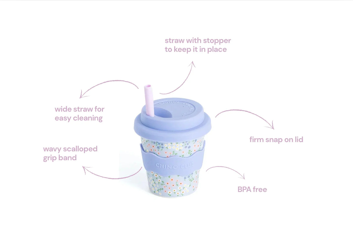 Blue Floral Babyccino Cup