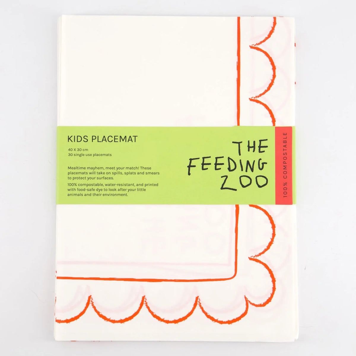 Red Scalloped Compostable Placemats